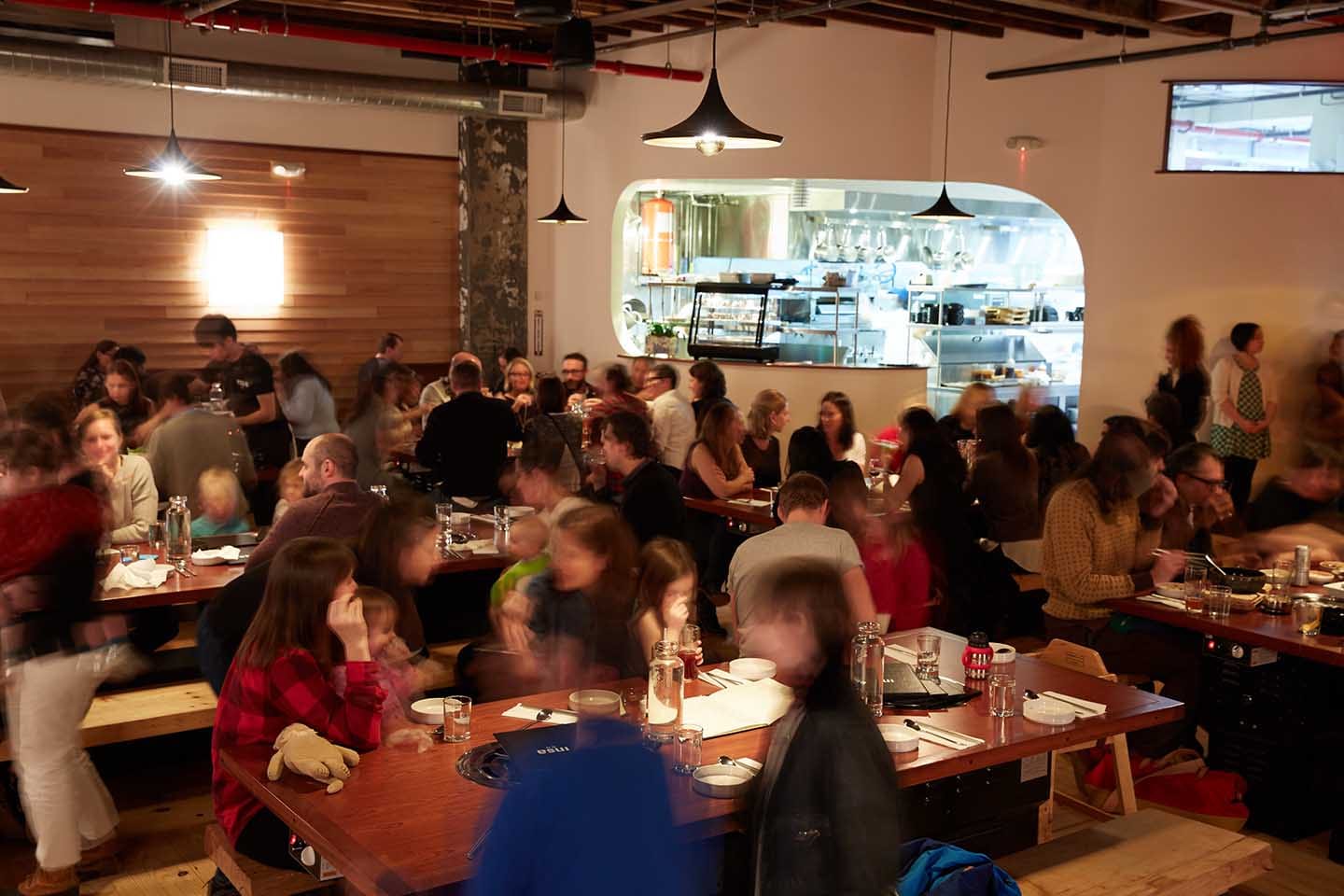 interior of Insa with crowd of people dining